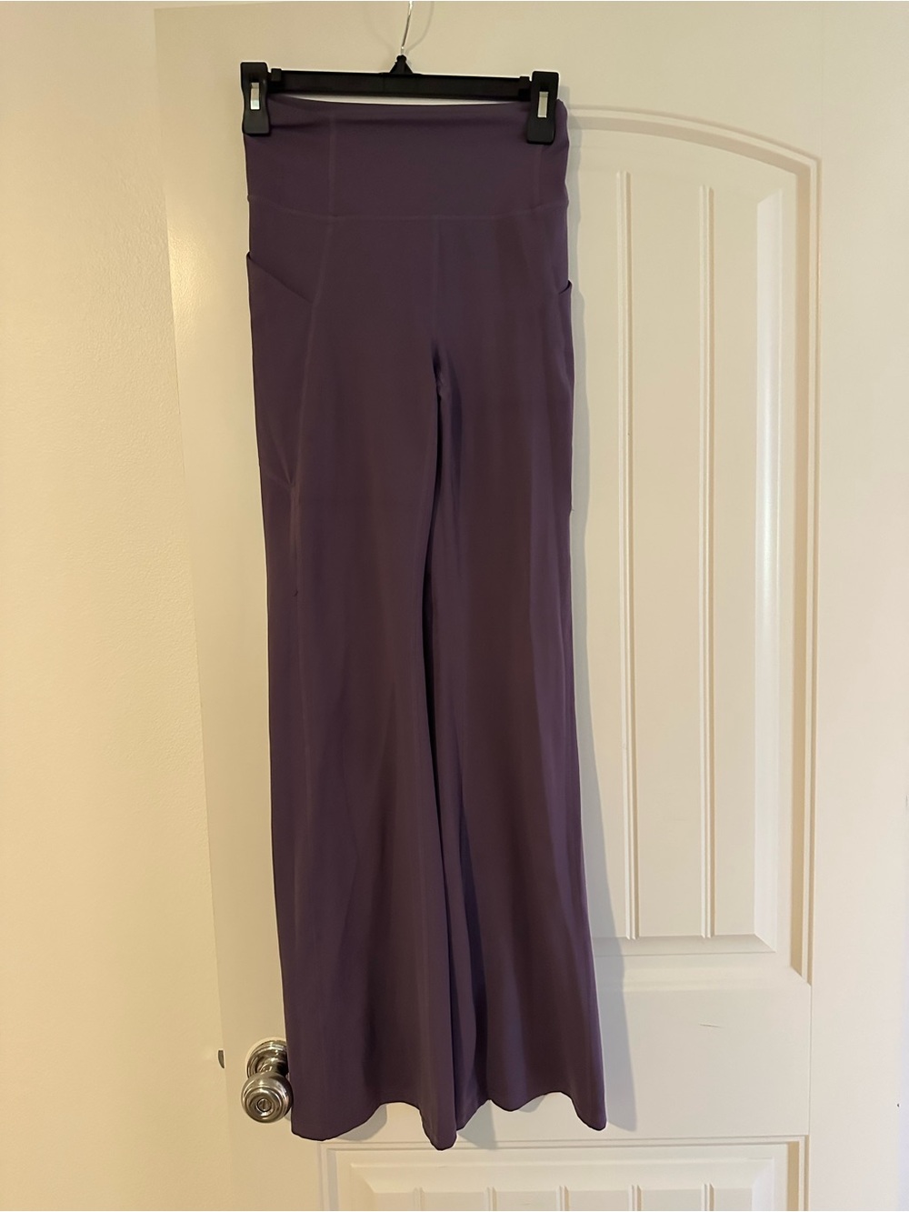 Fabletics Plum Wide-Leg High-Rise Pants with Pockets